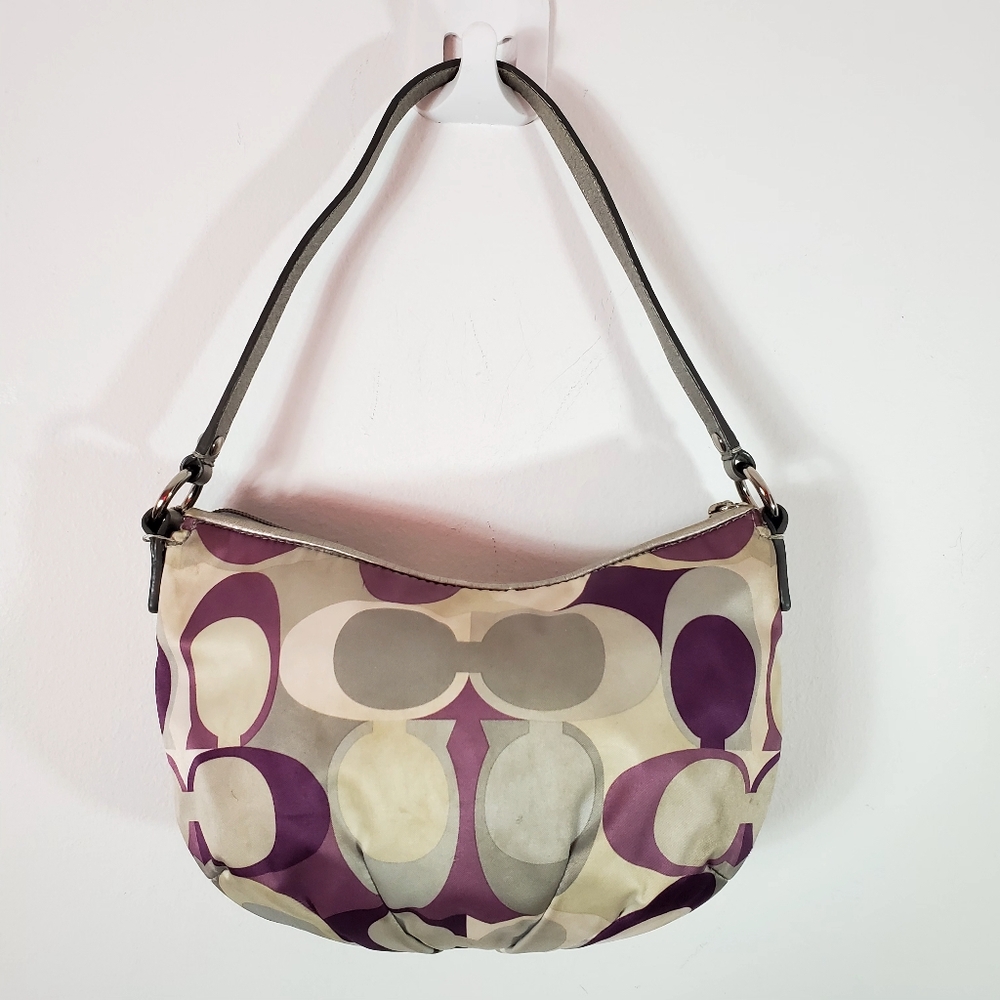 COACH Y2K Hand Drawn Satin Mini Pochette Purse Bag Top Handle